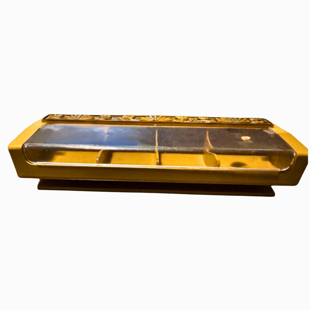 Vintage 1970s Mustard Yellow Plastic Organizer with Lid - Picture 3 of 8